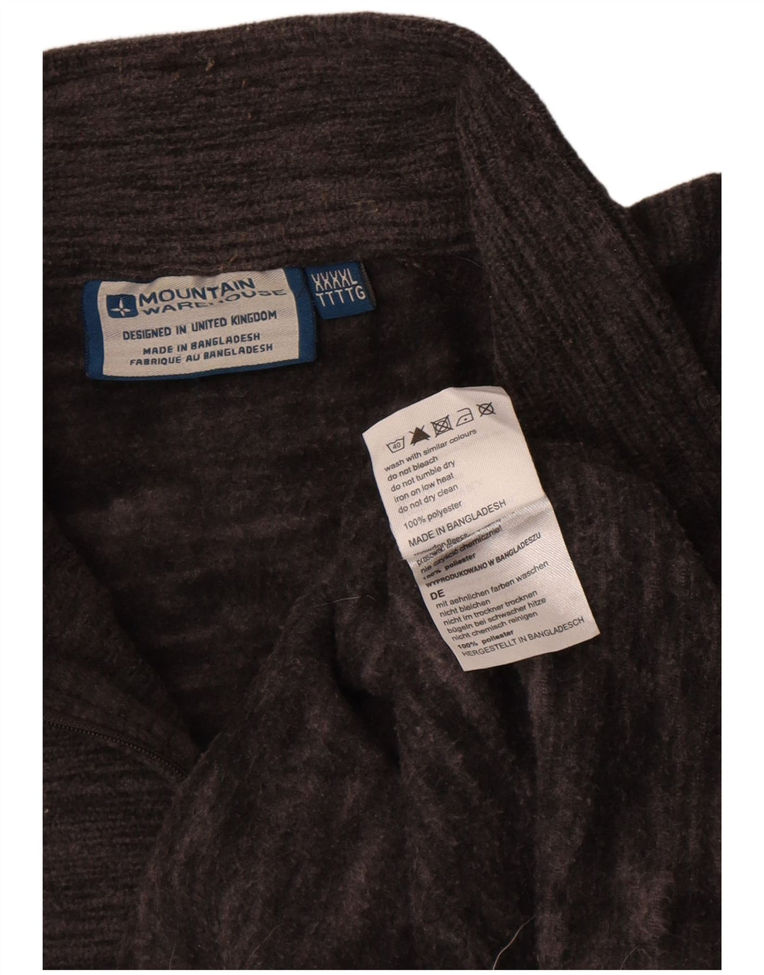 Maglione in pile da uomo con collo e zip Mountain Warehouse 4XL Poliestere chiazzato grigio