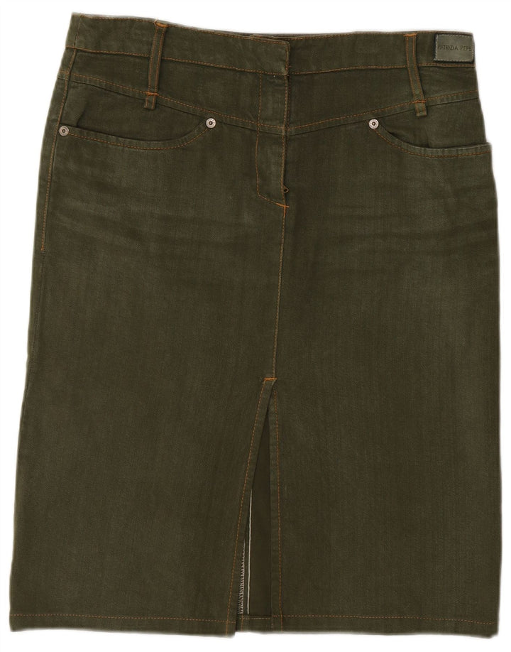 Gonna in denim da donna Patrizia Pepe IT 42 media W30 cotone kaki