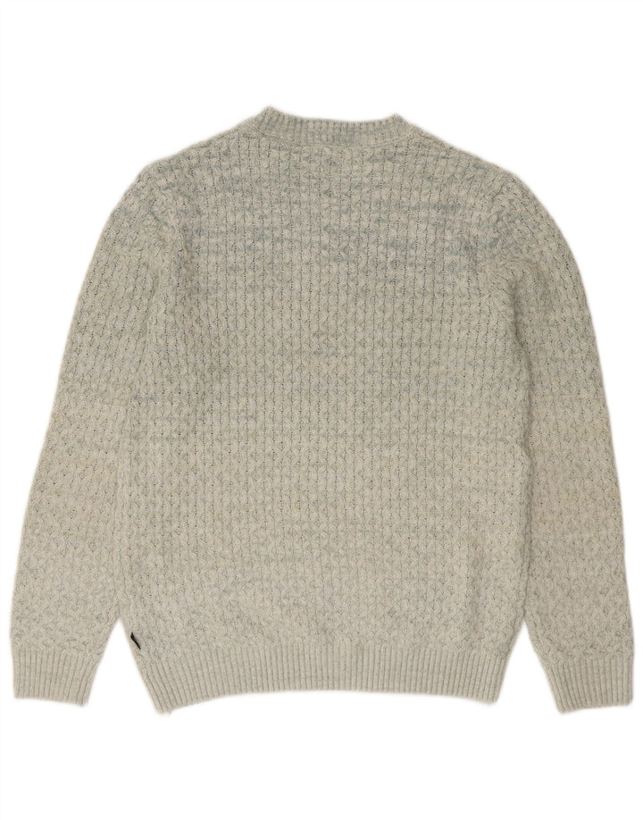 Maglione maglione girocollo da uomo Jack & Jones grande acrilico grigio