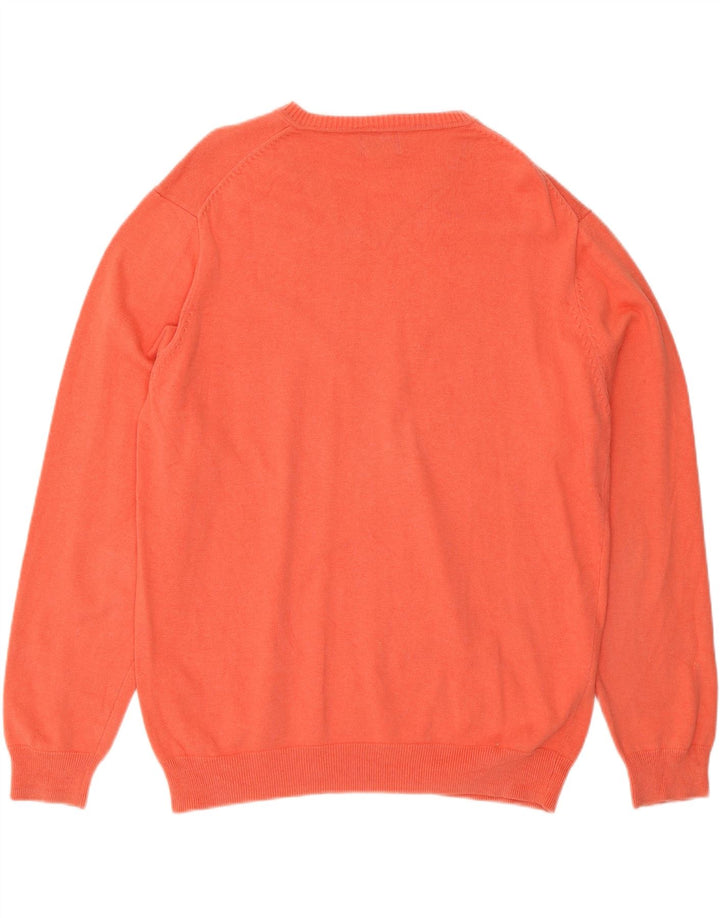 MASSIMO DUTTI Maglione da uomo con scollo a V grande cotone rosa