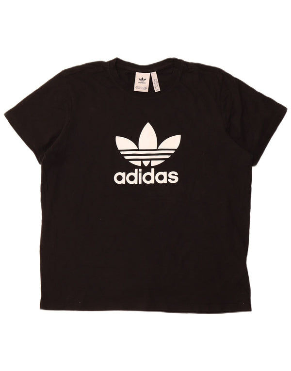 T-shirt grafica da donna ADIDAS Top UK 18 XL cotone nero