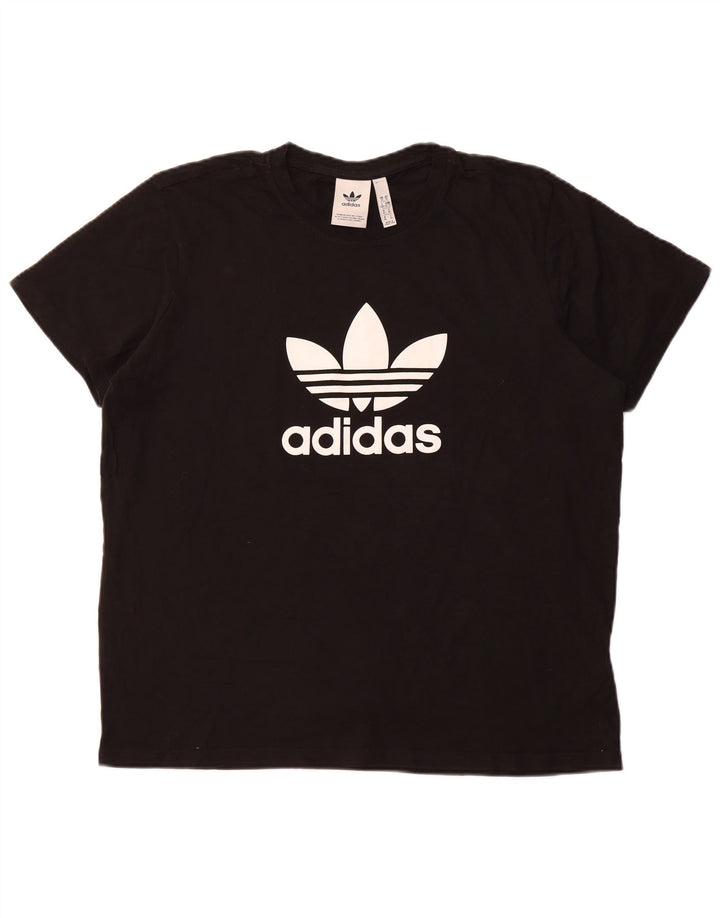 T-shirt grafica da donna ADIDAS Top UK 18 XL cotone nero