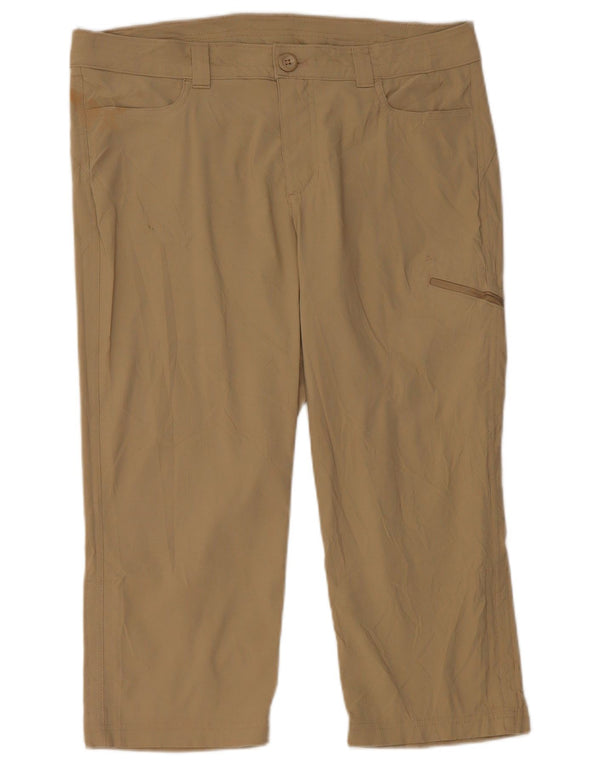 Pantaloni capri da trekking da donna Eddie Bauer US 12 Large W34 L21 nylon kaki