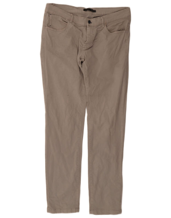 Pantaloni casual slim da uomo Zara EU 46 XL W36 L32 Cotone grigio