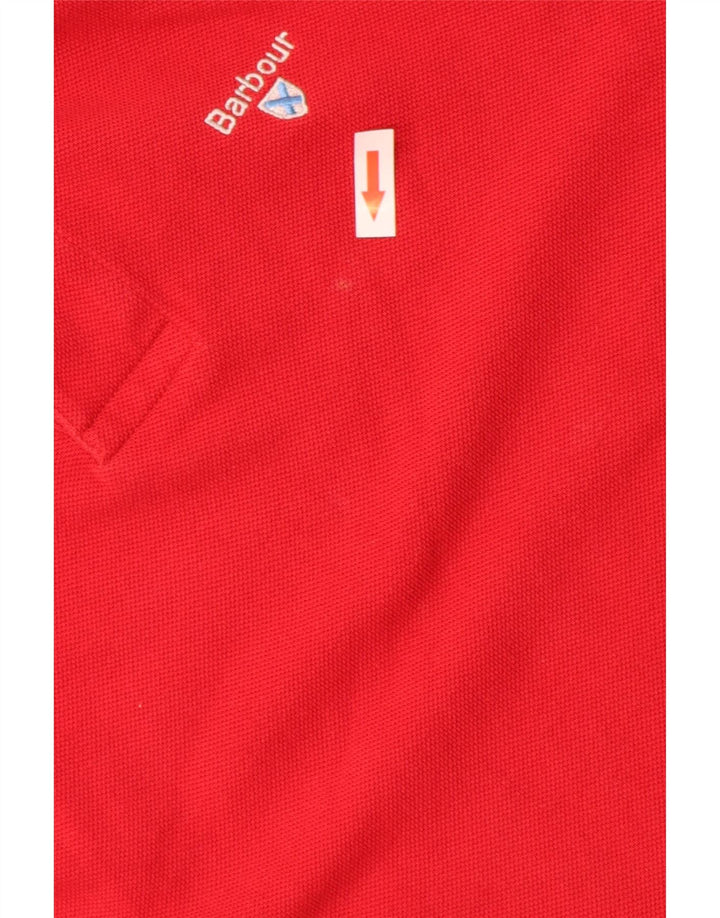 Polo da uomo Barbour grande in cotone rosso