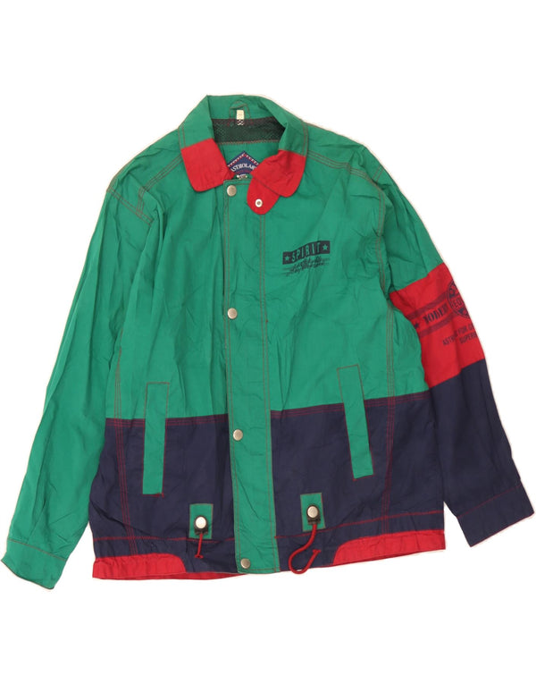 ASTROLABIO Mens Utility Jacket UK 44 2XL Green Colourblock Cotton