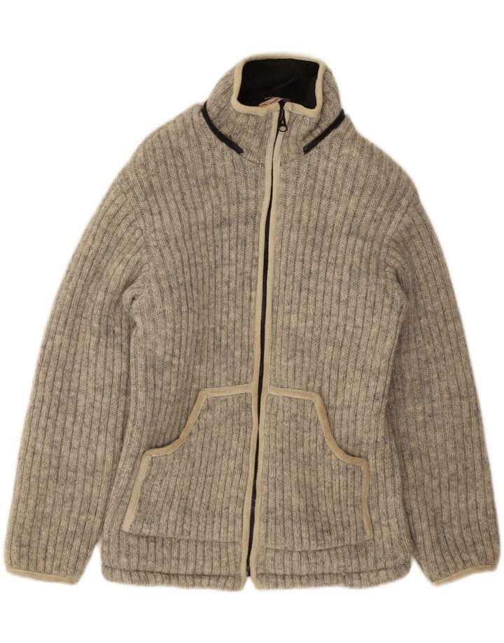 VINTAGE Mens Knit Bomber Jacket UK 36 Small Grey Flecked Vintage Vintage and Second-Hand Vintage from Messina Hembry 