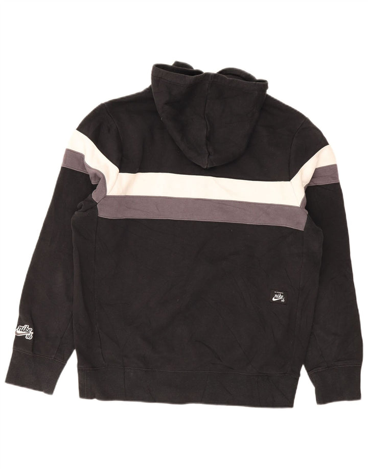Felpa con cappuccio da uomo Nike, cotone color block medio nero