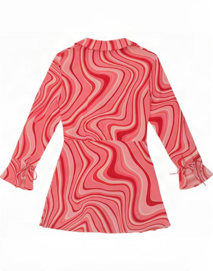 Abito tubino Zara da donna con motivo astratto ritagliato UK 12 Rosa medio
