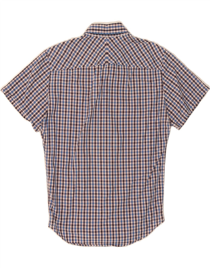 TIMBERLAND Mens Earthkeepers Slim Fit Short Sleeve Shirt Medium Blue Check Vintage Timberland and Second-Hand Timberland from Messina Hembry 
