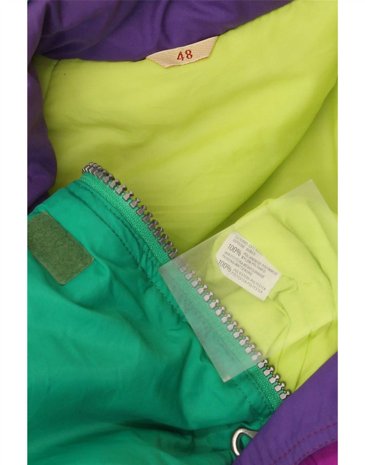Tuta da sci vintage da donna IT 48 XL Poliammide color block multicolore