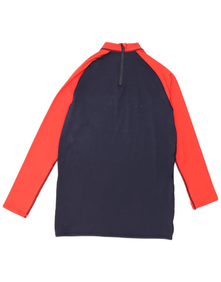 Mistral Top grafico da uomo a maniche lunghe grande in poliestere color block blu navy