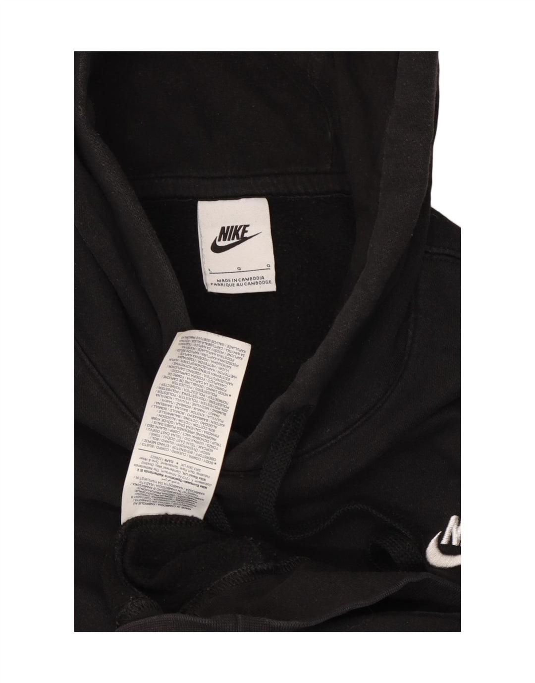Felpa con cappuccio da uomo NIKE grande in cotone nero