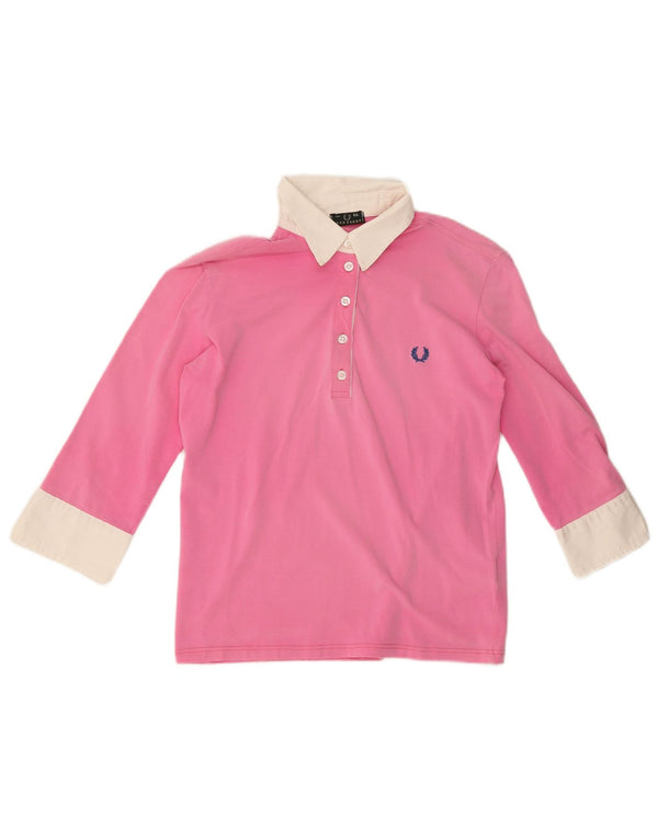 Polo Fred Perry per ragazze con maniche a 3/4 13-14 anni XL Pink Colourblock