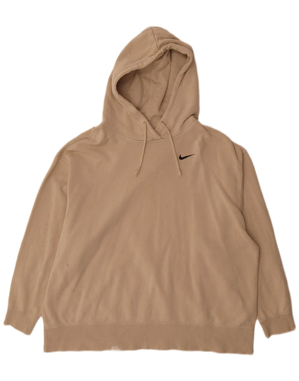 Felpa con cappuccio oversize da donna Nike UK 22 2XL Cotone beige