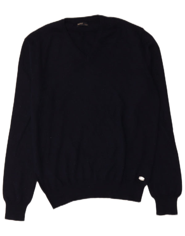 Maglione da uomo con scollo a V Rifle, grande, in acrilico blu navy