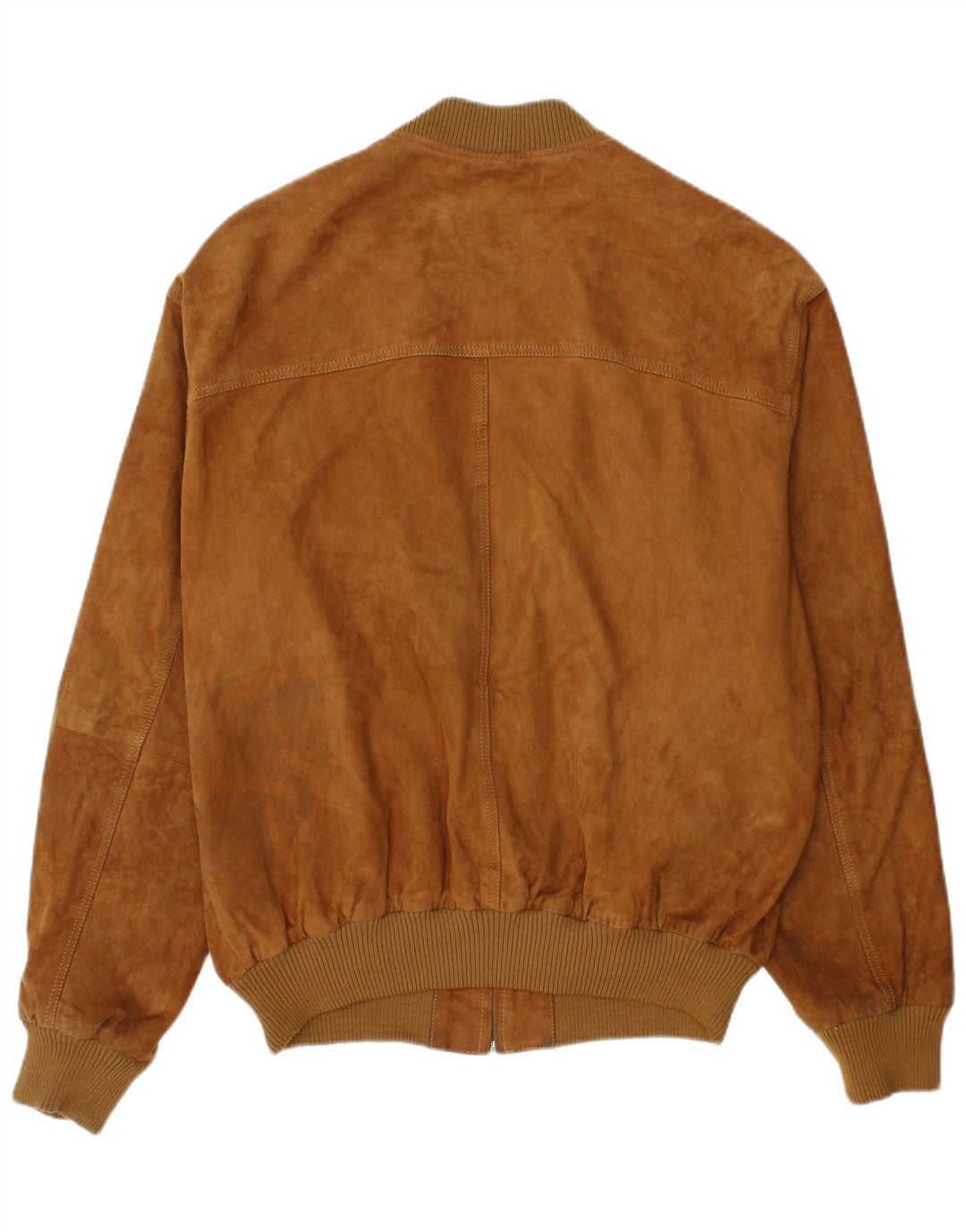 Giubbotto bomber vintage in pelle scamosciata da uomo IT 54 2XL in pelle marrone