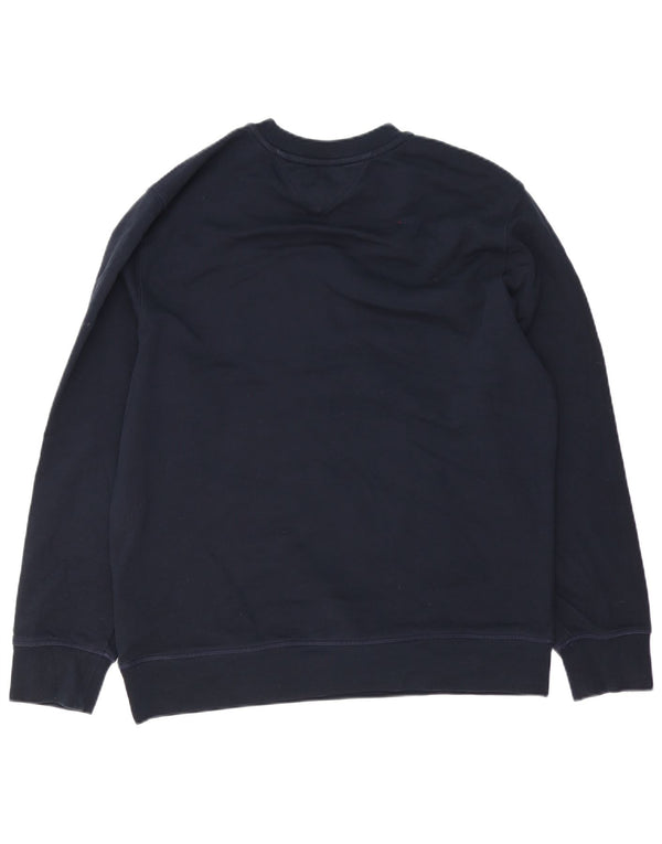 Tommy Hilfiger Uomo Casual Fit Felpa Maglione Grande Blu Navy Cotone