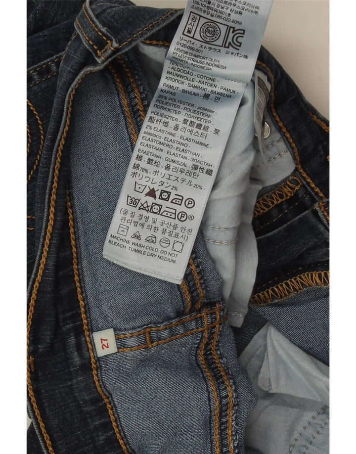 Pantaloncini di jeans da donna LEVI'S W27 piccoli in cotone blu navy