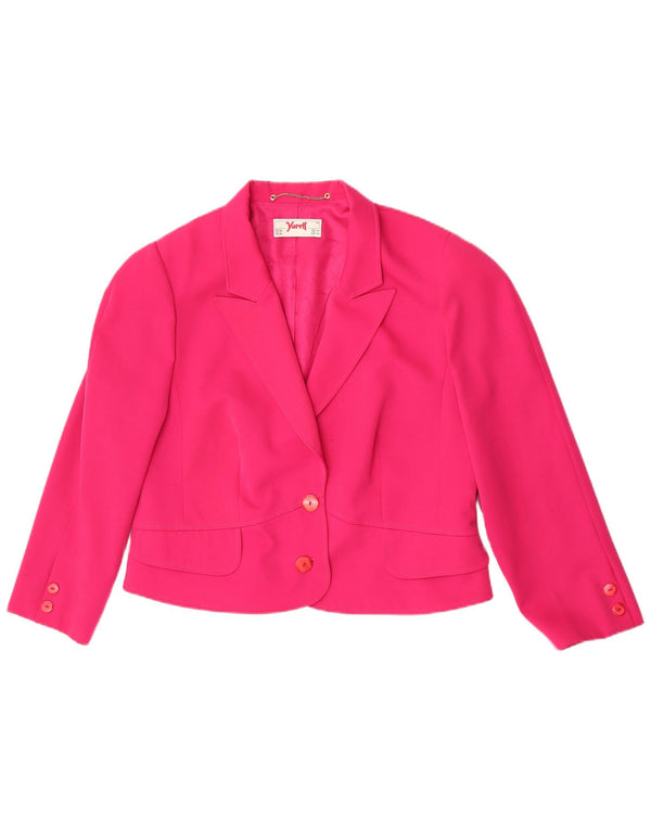 Yarell Giacca da donna corta a 3/4 maniche a 2 bottoni UK 18 XL Rosa