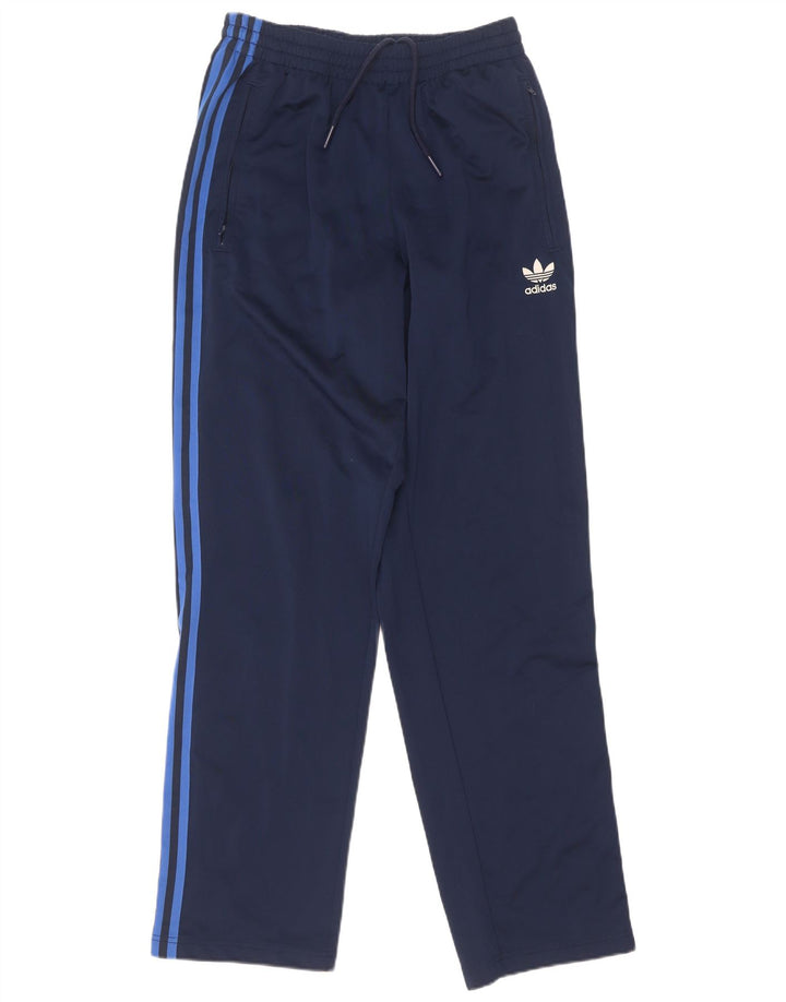 Pantaloni da tuta da uomo Adidas Small in poliestere blu navy