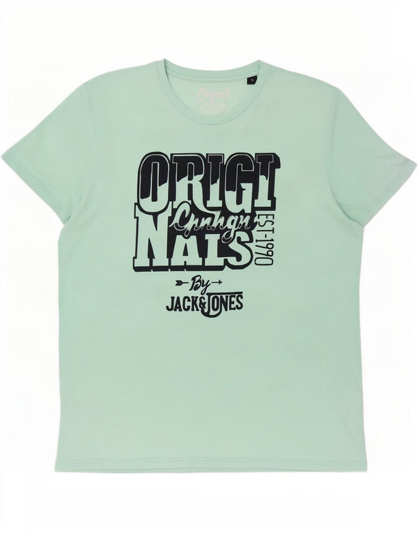 Jack & Jones T-shirt grafica da uomo Top 2XL Cotone turchese