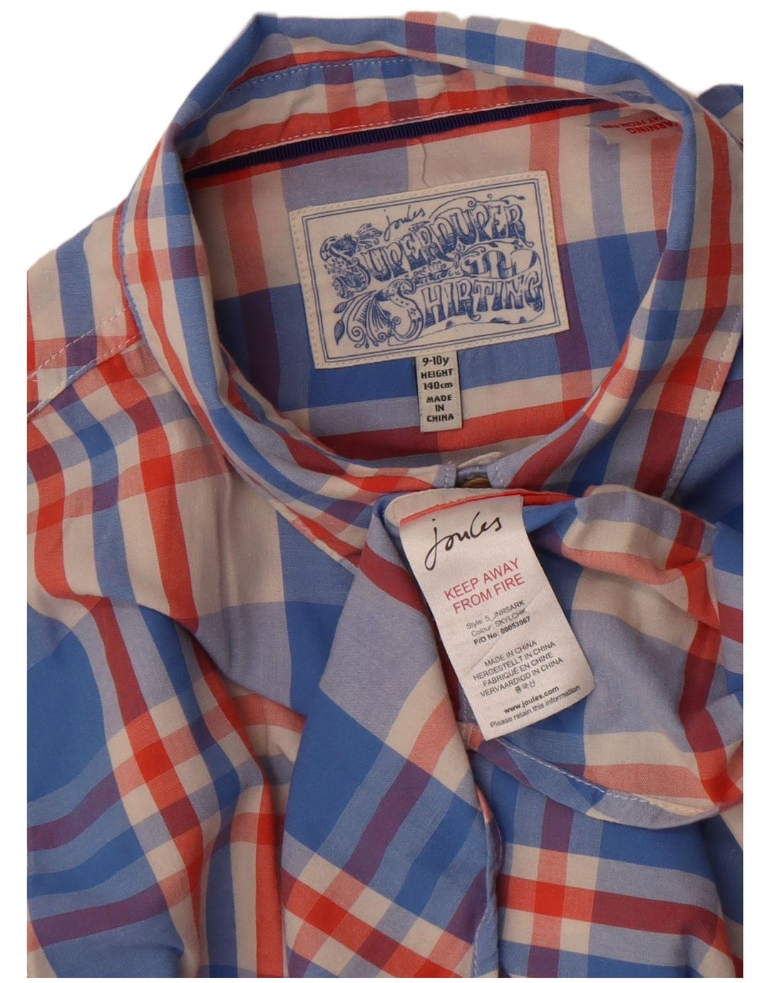 Camicia Joules per ragazzi 9-10 anni in cotone scozzese blu