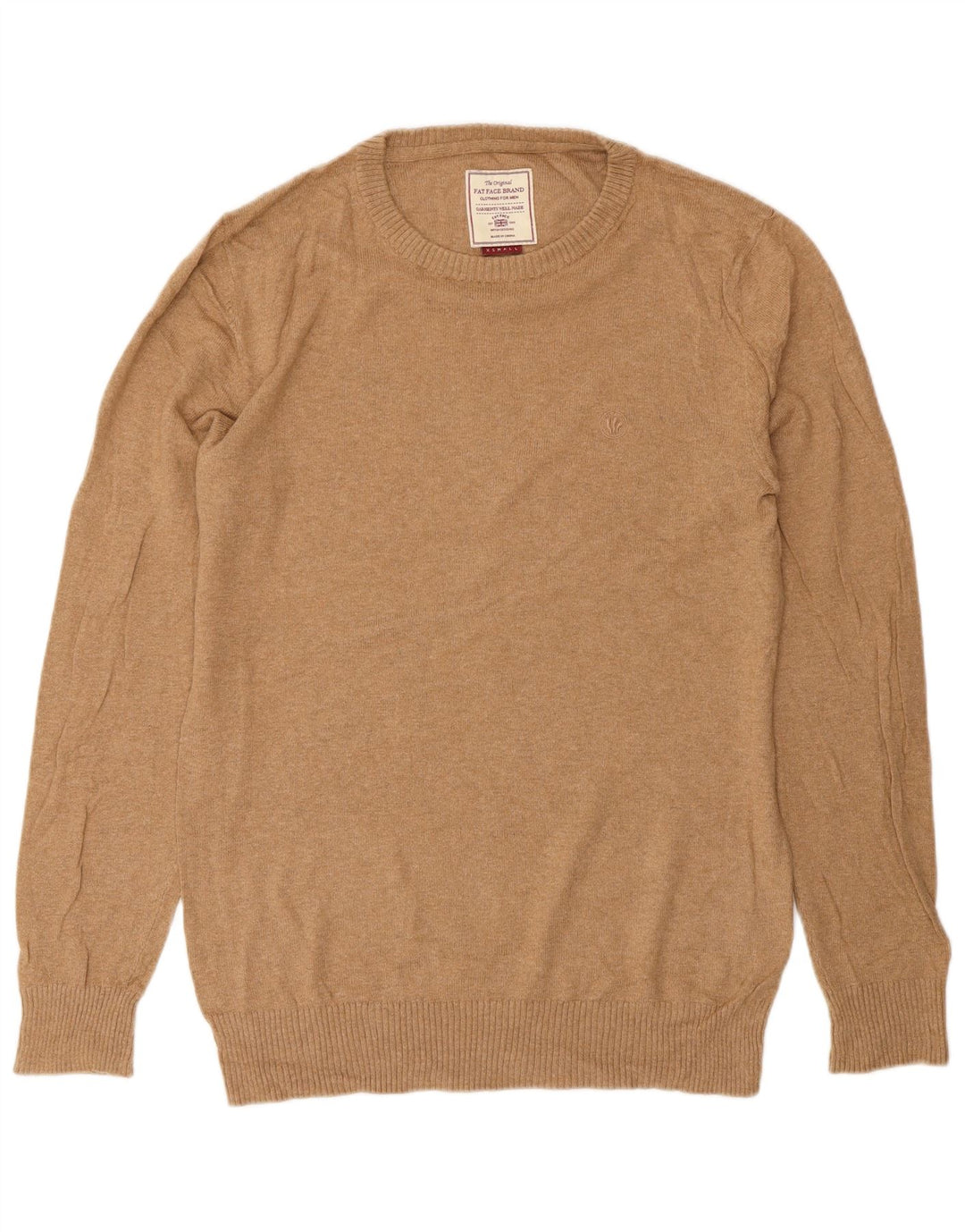 Maglione girocollo da uomo Fat Face XS in cotone marrone
