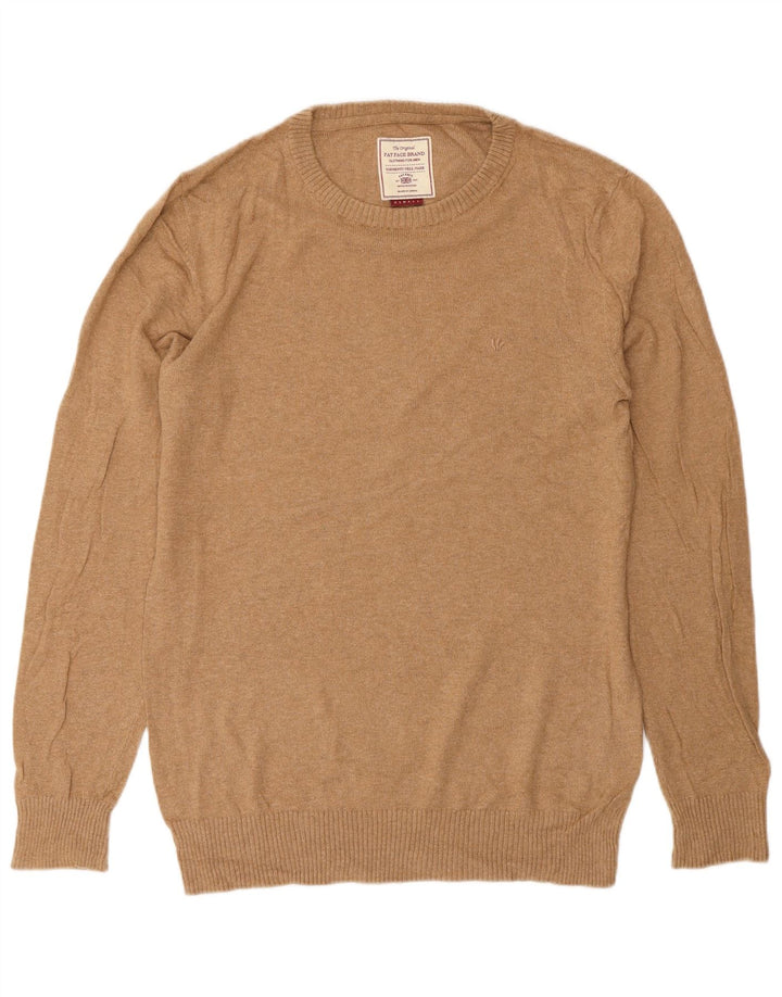 Maglione girocollo da uomo Fat Face XS in cotone marrone