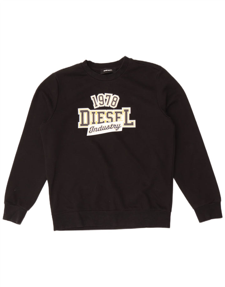 Felpa grafica da uomo Diesel Maglione cotone nero medio