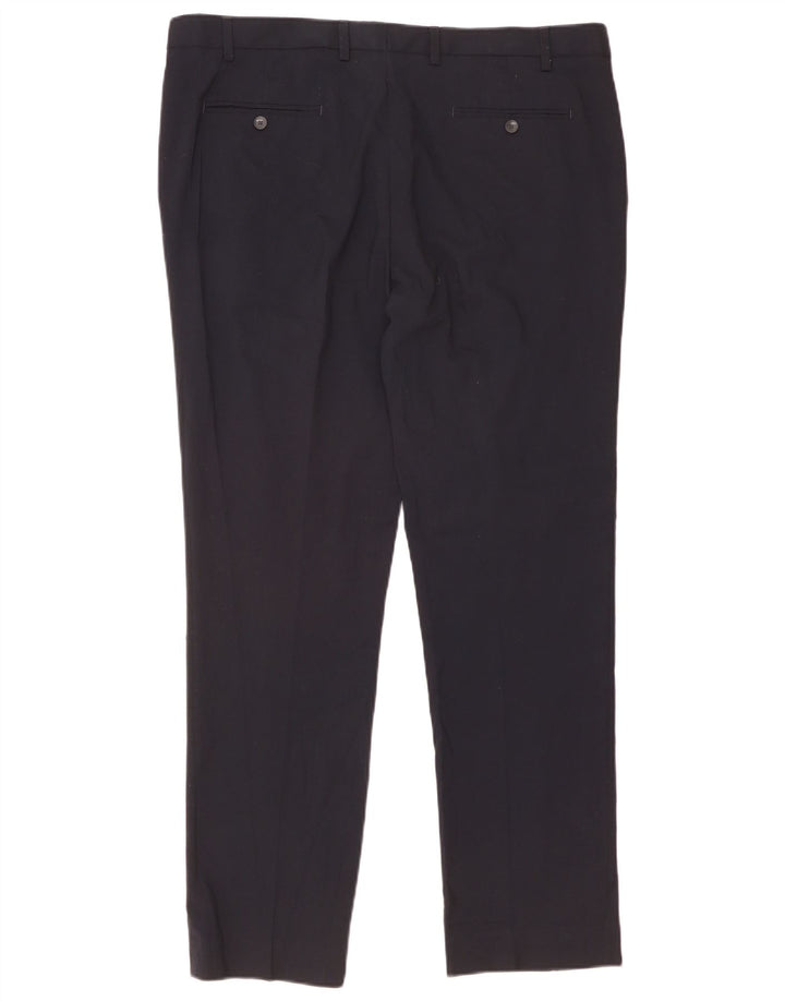 Pantaloni chino slim da uomo Marks & Spencer W40 L33 poliestere blu navy