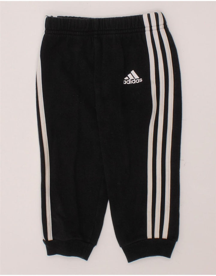 ADIDAS Baby Boys Joggers Tracksuit Trousers 9-12 Months  Black Cotton