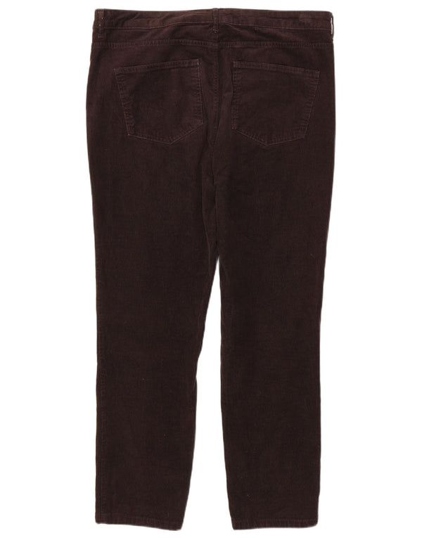 Pantaloni slim in velluto a coste da donna Marks & Spencer UK 18 XL W36 L28 Cotone marrone
