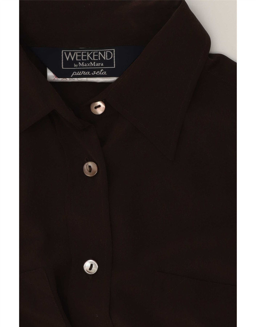 Camicia da weekend da donna Max Mara UK 16 Large Marrone Seta