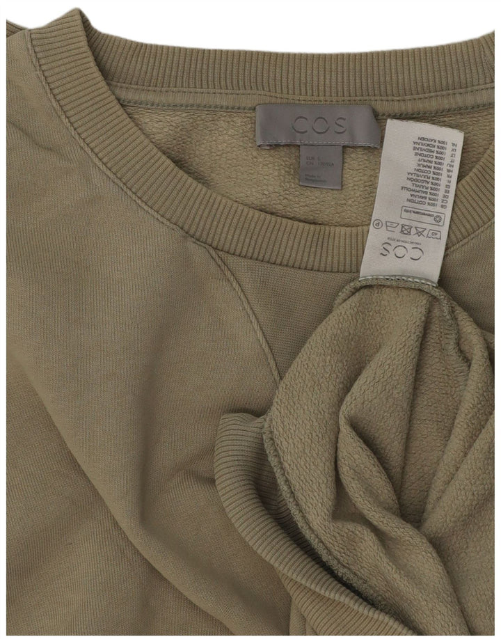 Cos Mens Felpa Maglione Piccolo Cotone Kaki