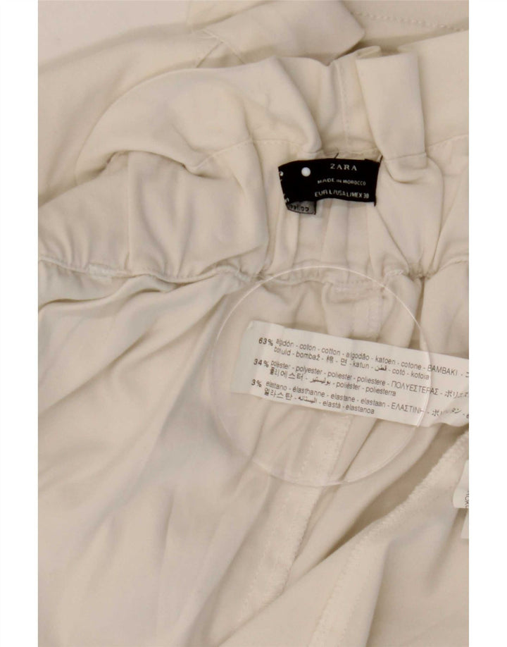 Gonna a trapezio da donna Zara grande W32 in cotone bianco