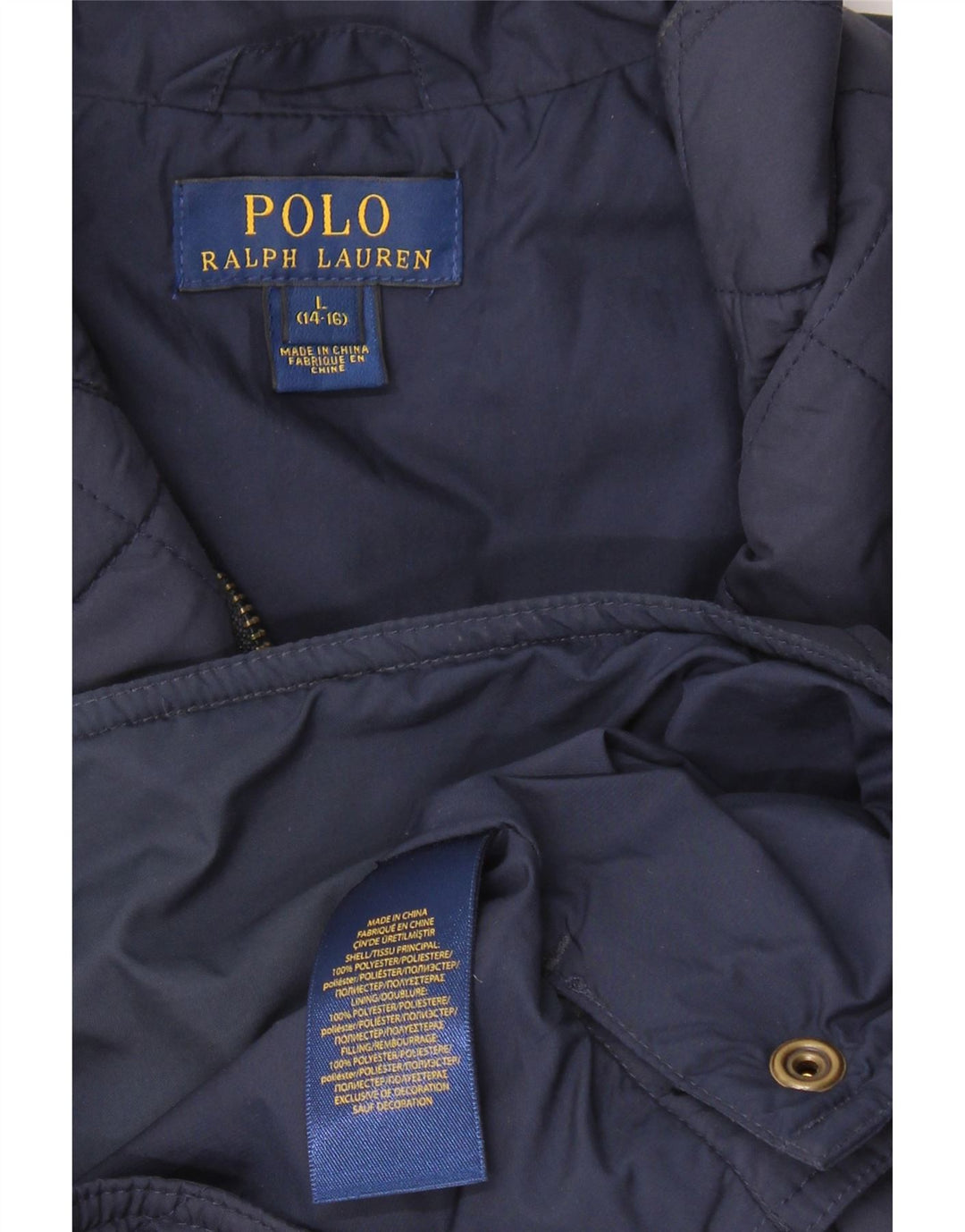 Polo Ralph Lauren Gilet trapuntato per ragazzi 14-15 anni Grande in poliestere blu navy