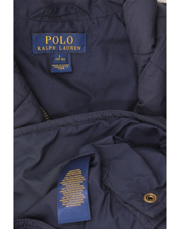 Polo Ralph Lauren Gilet trapuntato per ragazzi 14-15 anni Grande in poliestere blu navy