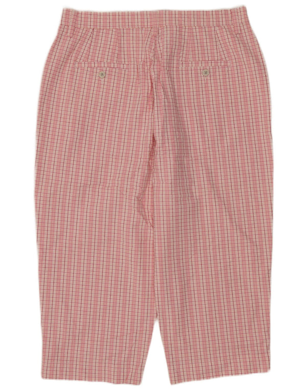 Pantaloni Capri a vita alta da donna LEE US 16 2XL W34 L20 Cotone a quadri rosa