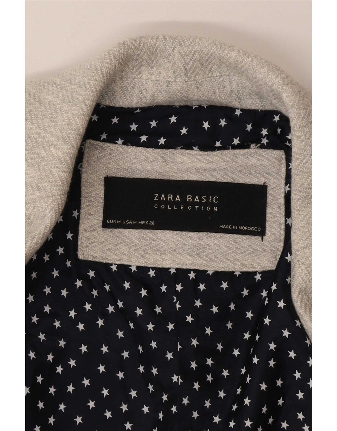 Giacca blazer a 1 bottone da donna Zara UK 12 grigio medio a spina di pesce