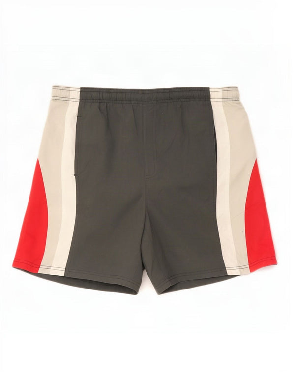 Emporio Armani Mens Graphic Swimming Shorts Large Grey Colourblock