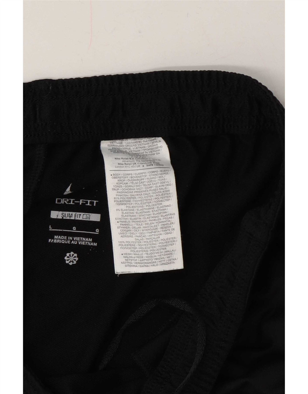 Pantaloni da tuta slim Nike Dri Fit da uomo, grandi, in poliestere color block nero