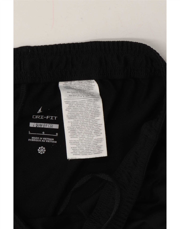 Pantaloni da tuta slim Nike Dri Fit da uomo, grandi, in poliestere color block nero