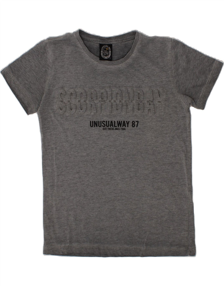 SCORPION BAY Boys Graphic T-Shirt Top 9-10 Years Medium Grey Cotton Vintage Scorpion Bay and Second-Hand Scorpion Bay from Messina Hembry 