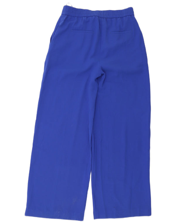 Pantaloni casual a gamba larga da donna Marks & Spencer UK 14 Large W34 L33 Blu