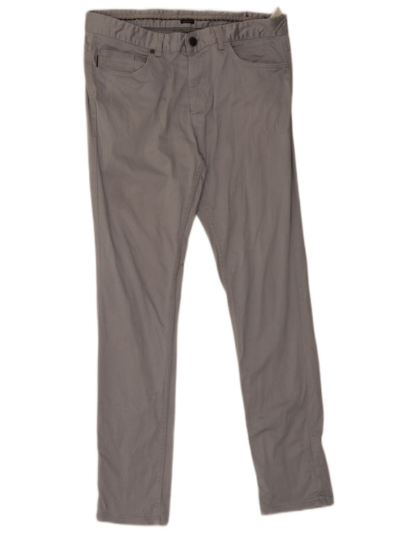 Pantaloni casual slim da uomo Zara EU 44 Large W34 L31 Cotone grigio
