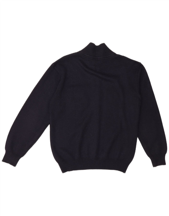 Maglione cardigan con zip intera vintage da uomo blu navy medio