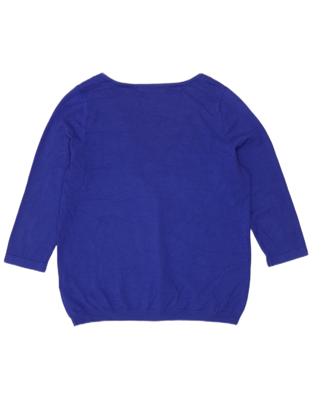 Maglione da donna Marks & Spencer con maniche a 3/4 e scollo a V UK 12 Blu medio