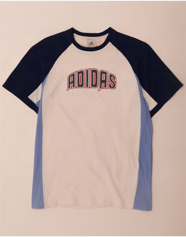 T-shirt grafica da uomo Adidas Top UK 34/36 Small White Colourblock Cotton
