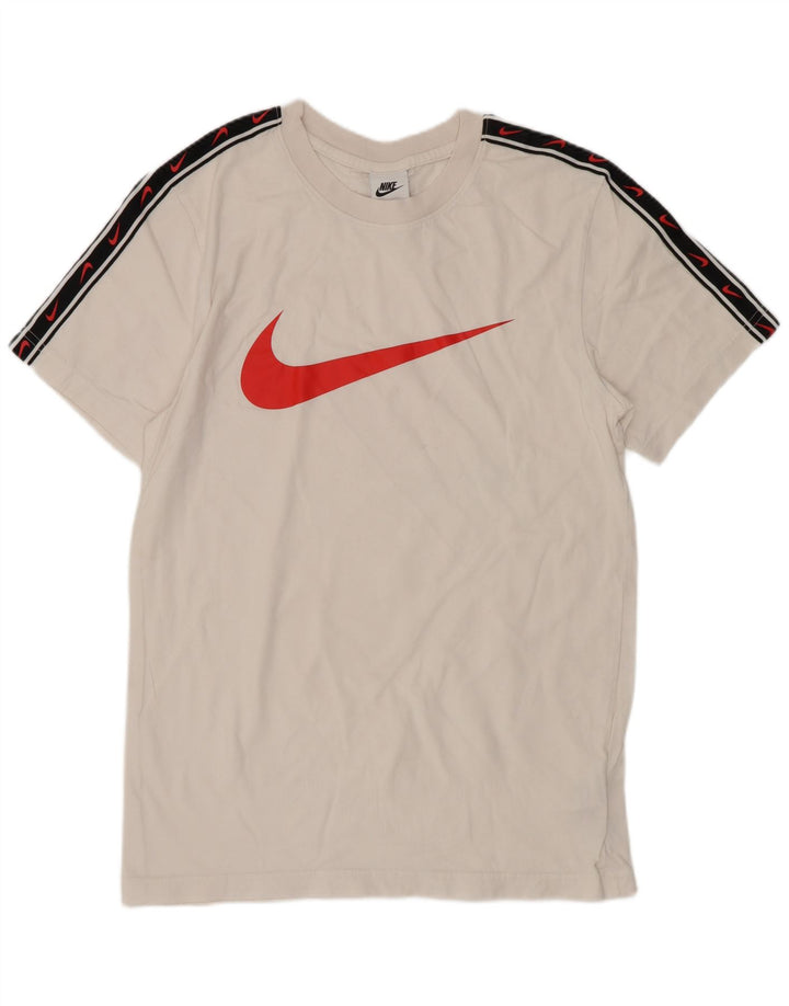 T-shirt grafica da uomo Nike Top Small in cotone color block bianco